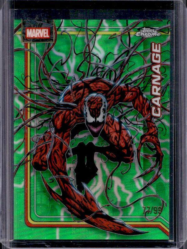2026 Topps Chrome Marvel Carnage /75 2025 Topps Chrome Marvel Base 