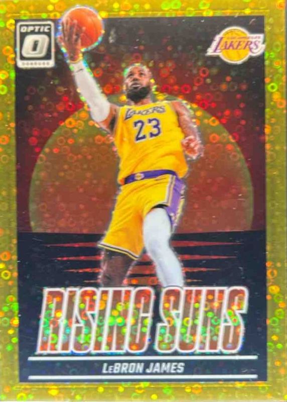 LeBron James 2024 Optic #2 Rising Suns - Fast Break Gold /10 RAW