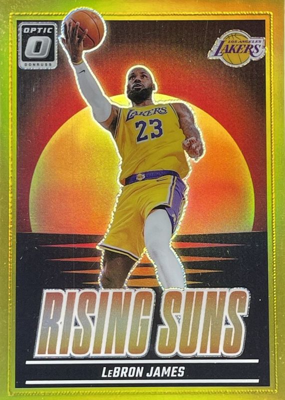 LeBron James 2024 Optic #2 Rising Suns - Gold /10 RAW