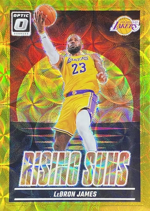 LeBron James 2024 Optic #2 Rising Suns - International Gold /10 RAW