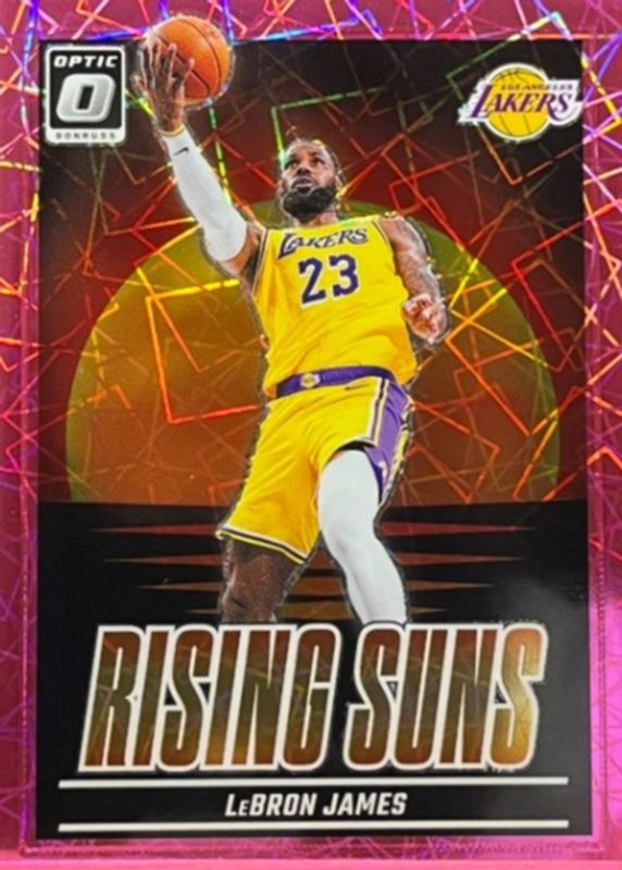 LeBron James 2024 Optic #2 Rising Suns - Pink Velocity /79 RAW