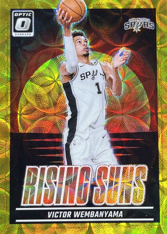 Victor Wembanyama 2024 Optic #19 Rising Suns - International Gold /10 RAW