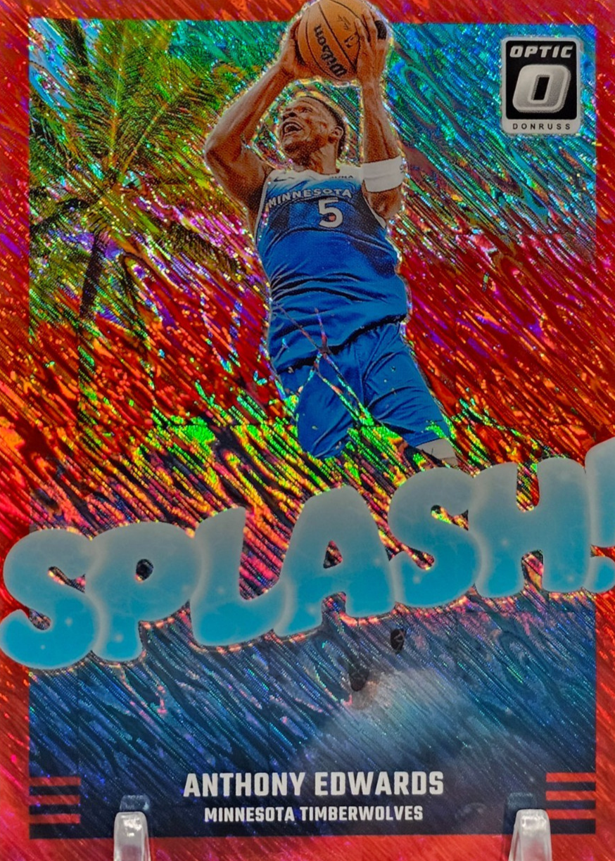 Anthony Edwards 2024 Optic #7 Splash! - Red Shimmer /75 Price