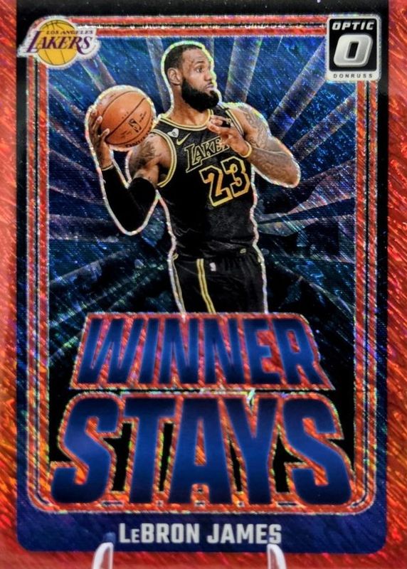 LeBron James 2024 Optic #1 Winner Stays - Red Shimmer /75 RAW