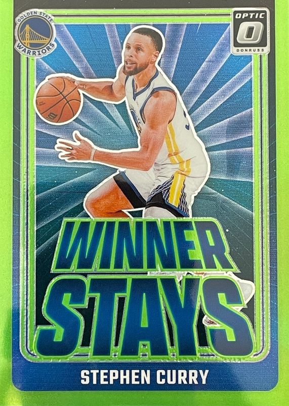 Stephen Curry 2024 Optic #3 Winner Stays - Lime Green /199 RAW