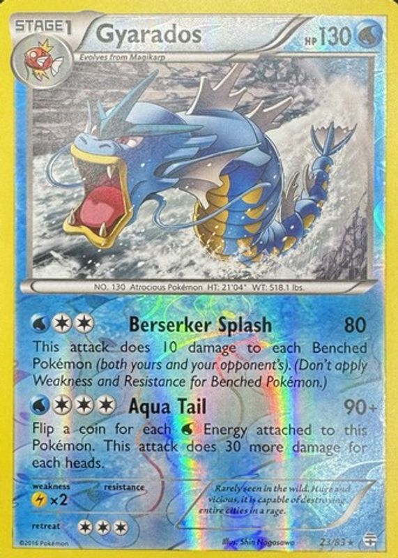Gyarados 2016 XY: Generations #23/83 Reverse Holo RAW TCG (NEAR MINT)