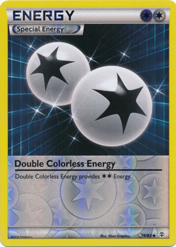 Double Colorless Energy 2016 XY: Generations #74/83 Reverse Holo RAW TCG (NEAR MINT)