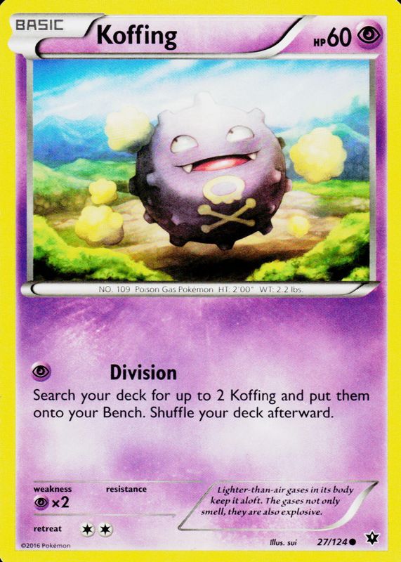 Koffing 2016 XY: Fates Collide #027/124 Base RAW TCG (NEAR MINT)