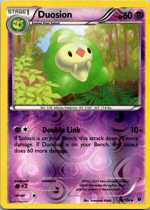 Duosion 2016 XY: Fates Collide #034/124 Reverse Holo RAW TCG (NEAR MINT)