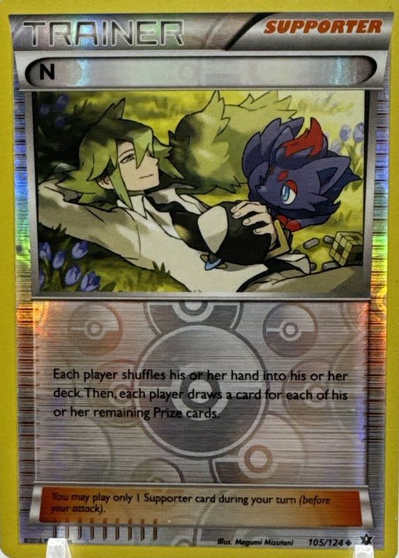 pokemon cards with n N's Purrloin (59/100) Commemorate your favorite tabletop game with this N 2017 Pokemon XY Collection Premium Trainer Promo #105A Card N