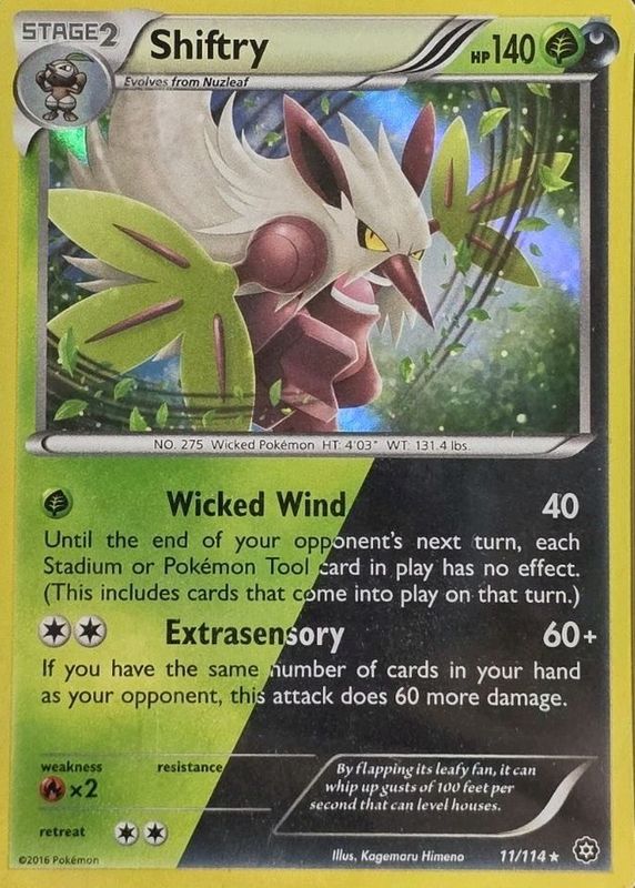 Shiftry 2016 XY: Steam Siege #011/114 Holo RAW TCG (LIGHTLY PLAYED)