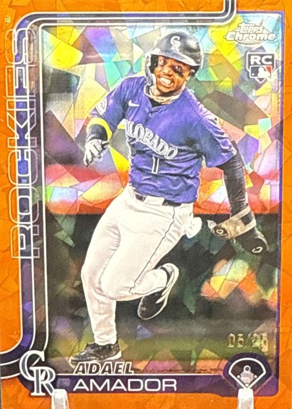Adael Amador 2025 Topps Chrome Sapphire Edition #255 Orange /25 Rookie RAW