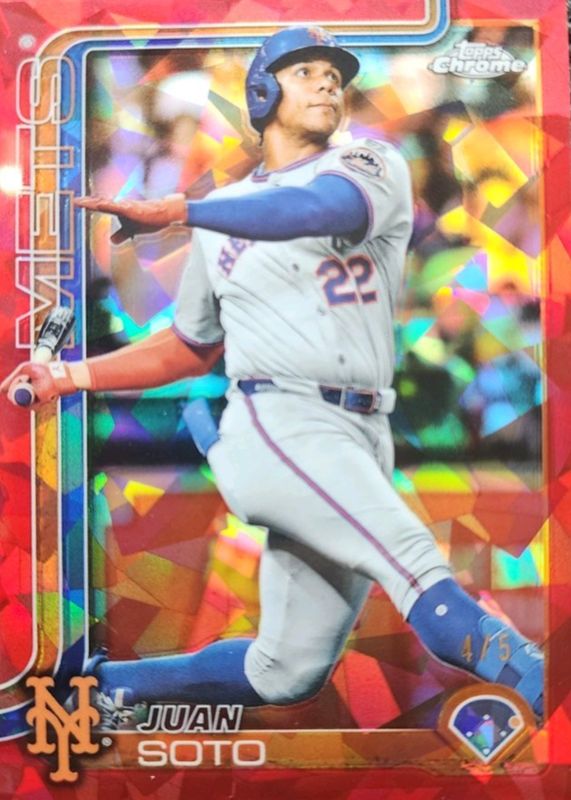 Juan Soto 2025 Topps Chrome Sapphire Edition #200 Red /5 RAW