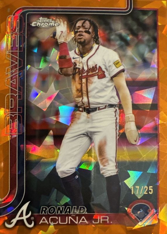 Ronald Acuna Jr. 2025 Topps Chrome Sapphire Edition #257 Orange
