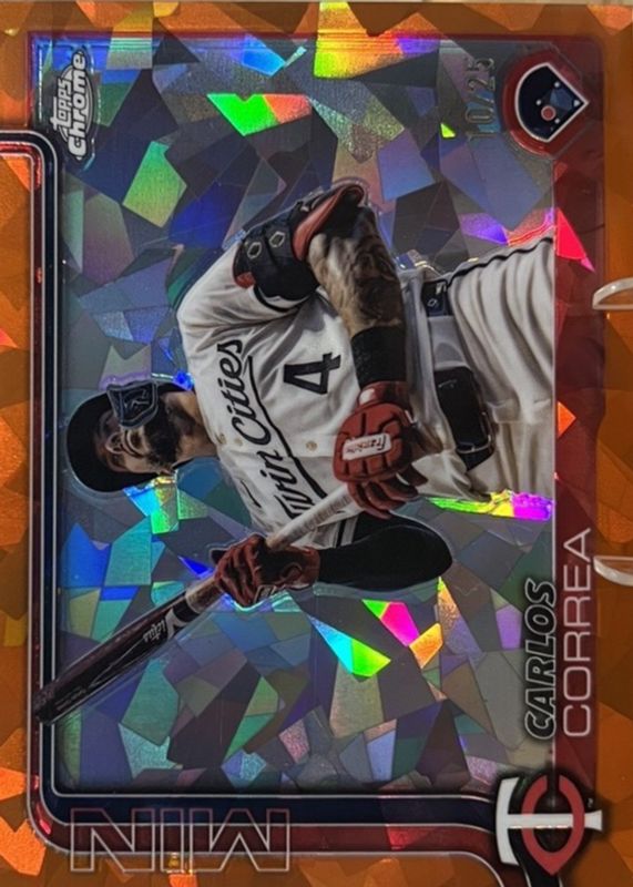 Carlos Correa 2025 Topps Chrome Sapphire Edition #204 Image Variation - Orange /25 RAW
