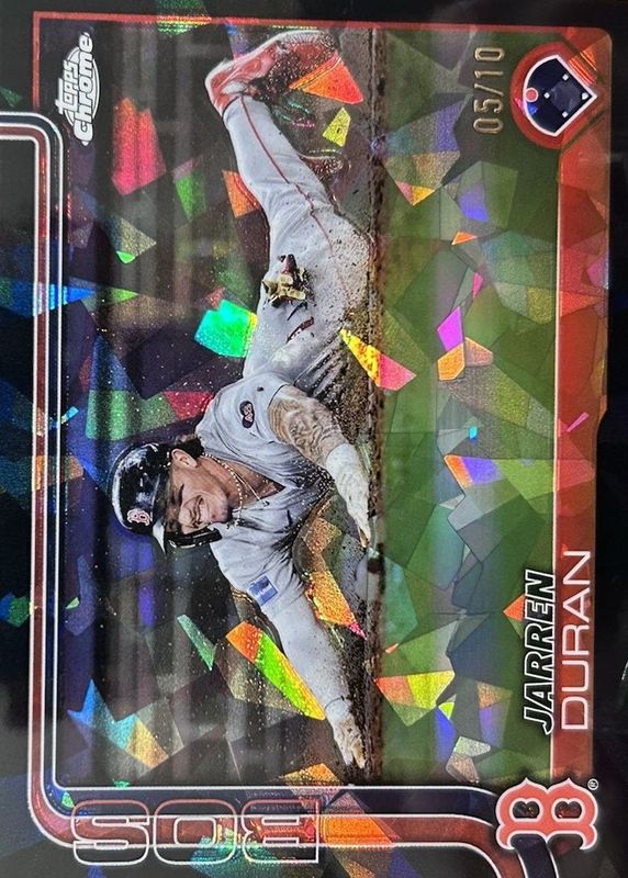 Jarren Duran 2025 Topps Chrome Sapphire Edition #79 Image Variation - Black /10 RAW