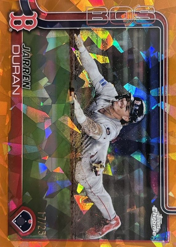 Jarren Duran 2025 Topps Chrome Sapphire Edition #79 Image Variation - Orange /25 RAW