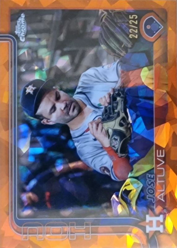 Jose Altuve 2025 Topps Chrome Sapphire Edition #77 Image Variation - Orange /25 RAW