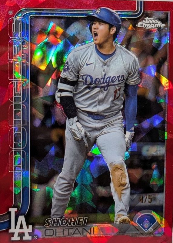 Shohei Ohtani 2025 Topps Chrome Sapphire Edition #1 Image Variation - Red /5 RAW