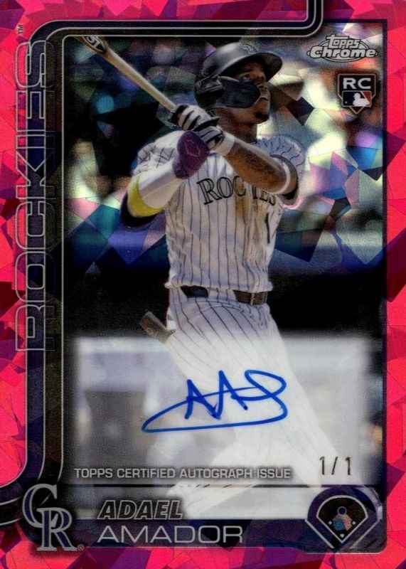 Adael Amador 2025 Topps Chrome Sapphire Edition #RA-AA Rookie Autographs - Padparadscha /1 RAW