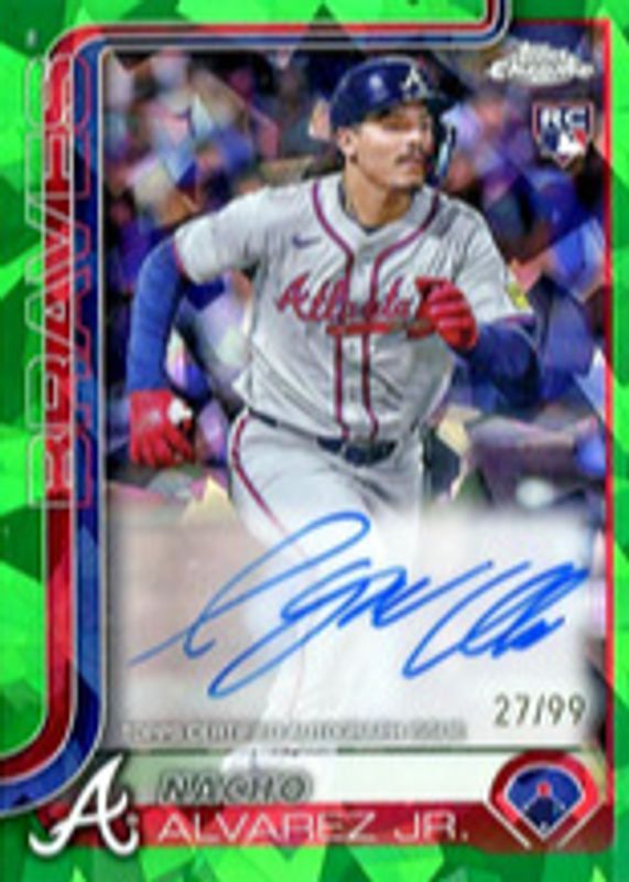 Nacho Alvarez Jr. 2025 Topps Chrome Sapphire Edition #RA-NA Rookie Autographs - Green /99 RAW