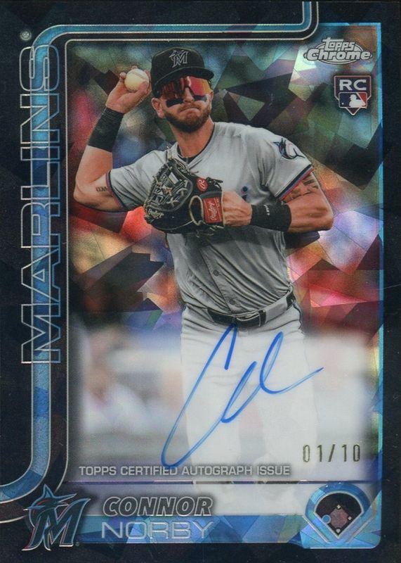 Connor Norby 2025 Topps Chrome Sapphire Edition #RA-CN Rookie Autographs - Black /10 RAW