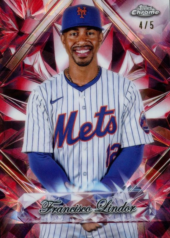 Francisco Lindor 2025 Topps Chrome Sapphire Edition #SS-16 Sapphire Selections - Red /5 RAW