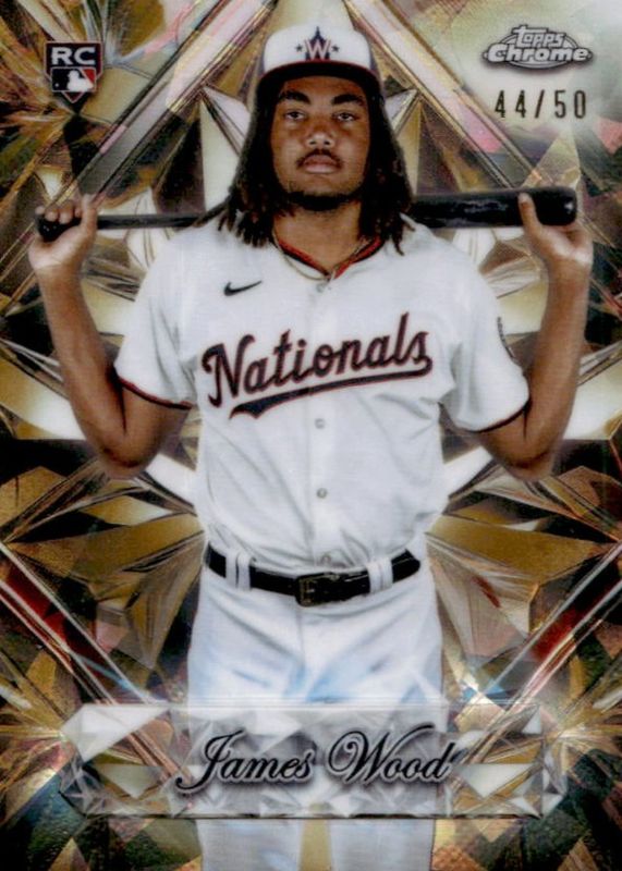 James Wood 2025 Topps Chrome Sapphire Edition #SS-13 Sapphire Selections - Gold /50 Rookie RAW