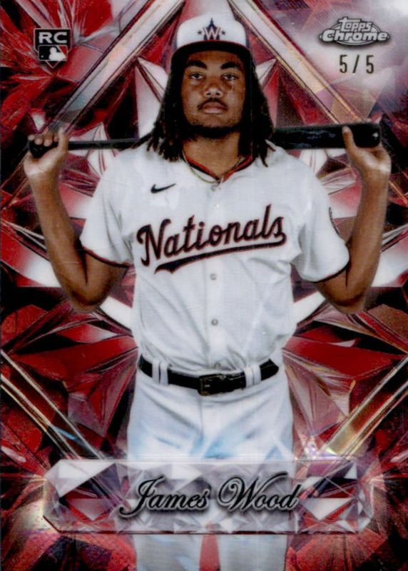 James Wood 2025 Topps Chrome Sapphire Edition #SS-13 Sapphire Selections - Red /5 Rookie RAW