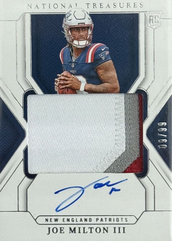 Joe Milton III 2024 National Treasures #161 Rookie Patch Auto /99 RAW