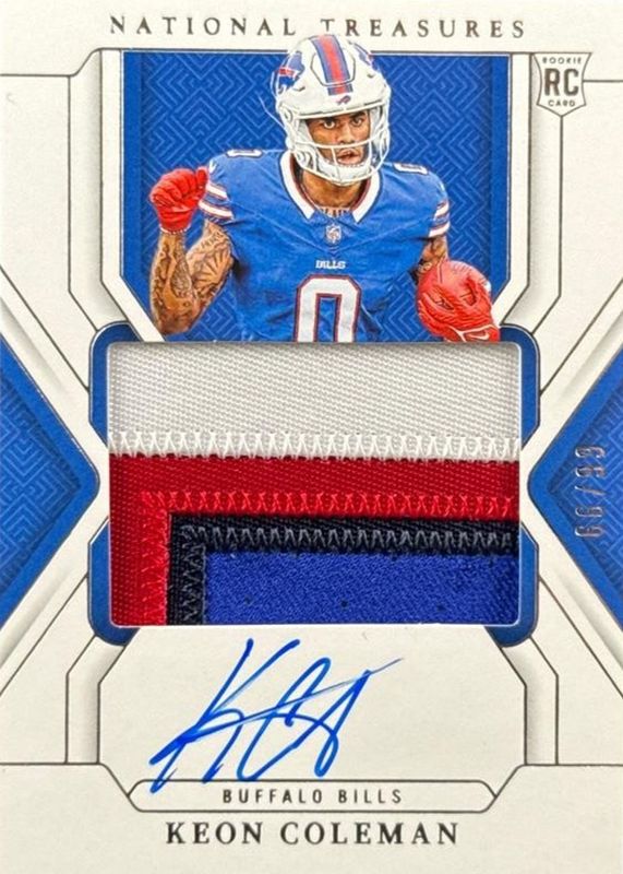 Keon Coleman 2024 National Treasures #172 Rookie Patch Auto /99 RAW