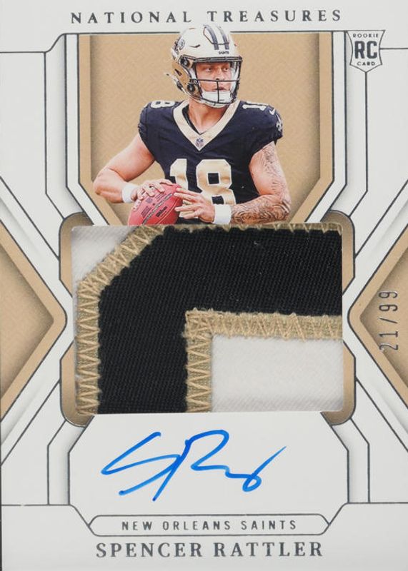 Spencer Rattler 2024 National Treasures #171 Rookie Patch Auto /99 RAW