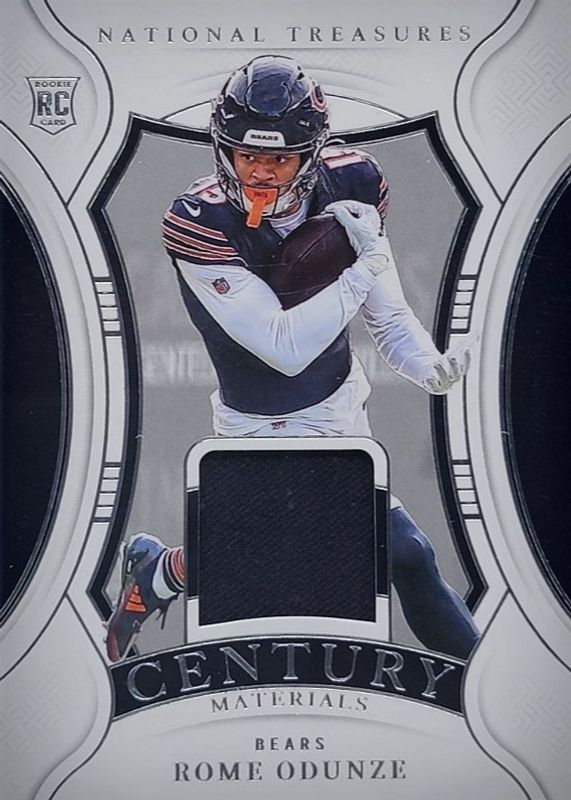 Rome Odunze 2024 National Treasures #CM-ROE Century Materials /99 Rookie RAW