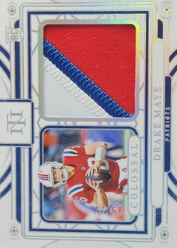 Drake Maye 2024 National Treasures #CM-DME Colossal Materials - Prime ...