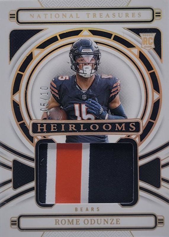 Rome Odunze 2024 National Treasures #H-ROE Heirlooms - Holo Gold /10 Rookie RAW