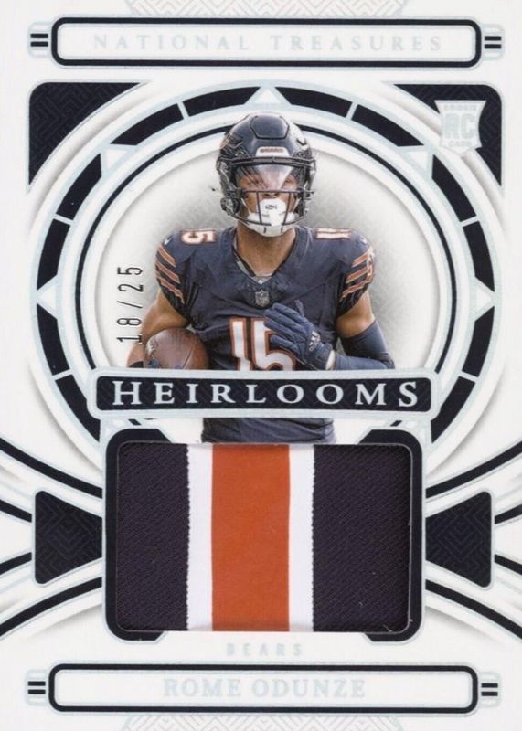 Rome Odunze 2024 National Treasures #H-ROE Heirlooms - Holo Silver /25 Rookie RAW