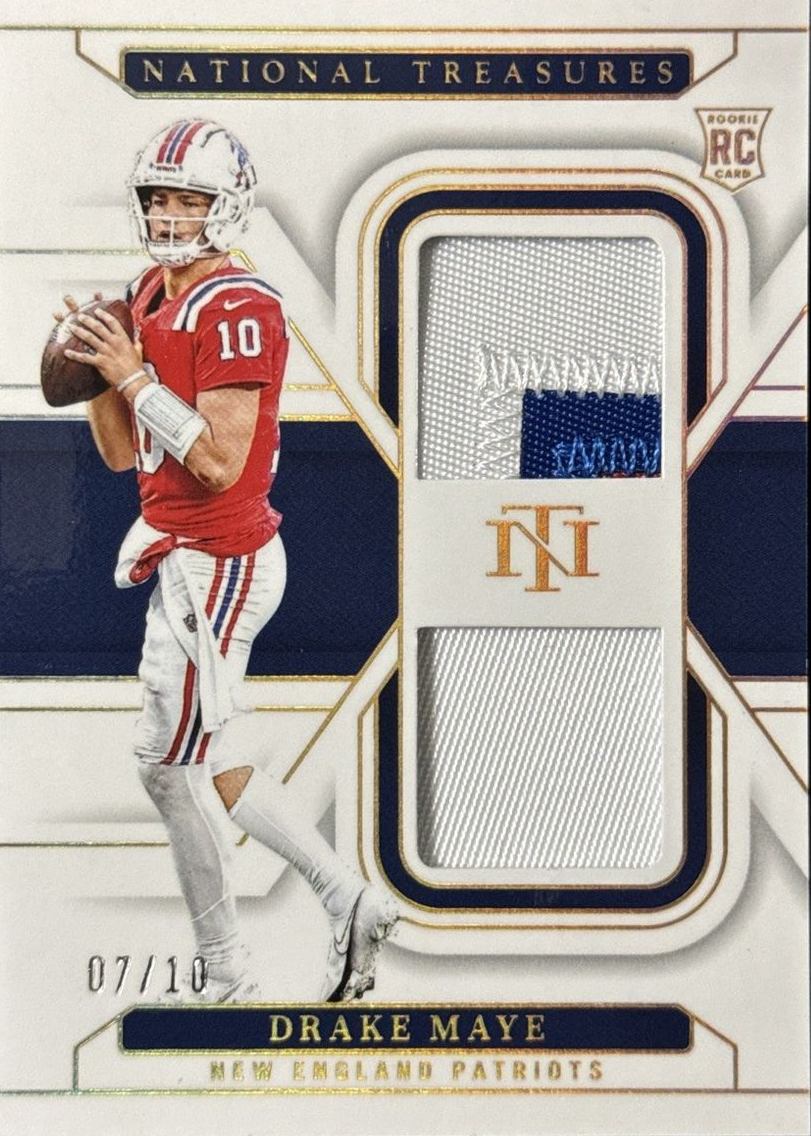 Drake Maye 2024 National Treasures #RDM-DME Rookie Dual Materials ...