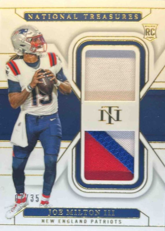 Joe Milton III 2024 National Treasures #RDM-JMN Rookie Dual Materials - Gold /35 RAW