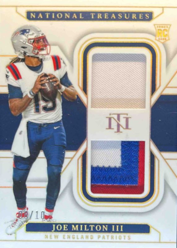 Joe Milton III 2024 National Treasures #RDM-JMN Rookie Dual Materials - Holo Gold /10 RAW