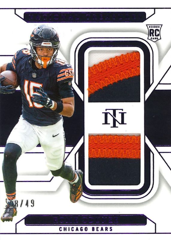 Rome Odunze 2024 National Treasures #RDM-ROE Rookie Dual Materials - Purple /49 RAW