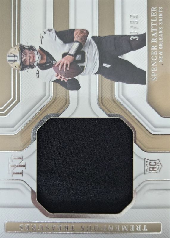 Spencer Rattler 2024 National Treasures #TTS-SRR Tremendous Treasures /99 Rookie RAW