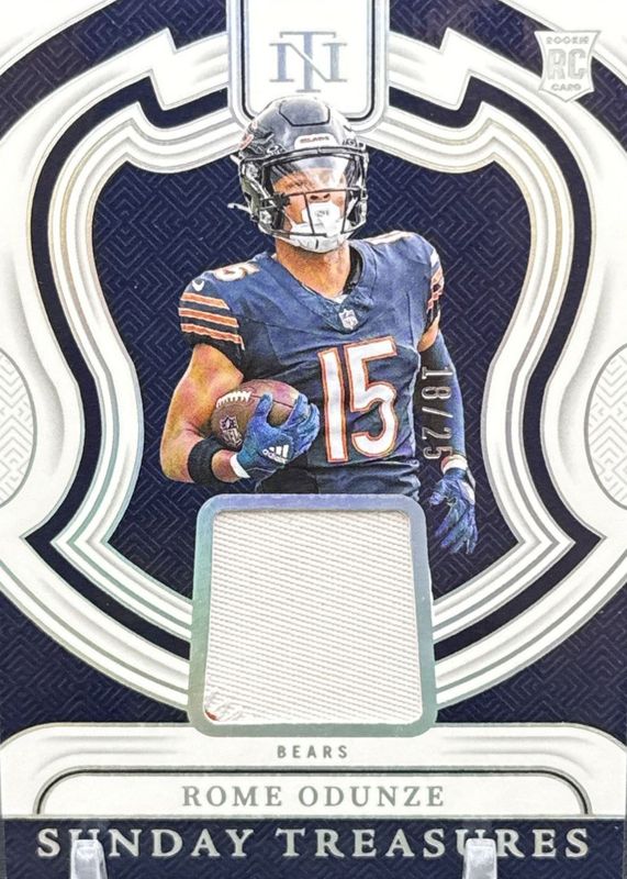 Rome Odunze 2024 National Treasures #ST-ROE Sunday Treasures - Prime Holo Silver /25 Rookie RAW