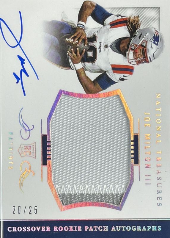 Joe Milton III 2024 National Treasures #CRPA-JMN Crossover Rookie Patch Autographs - Holo Silver /25 RAW