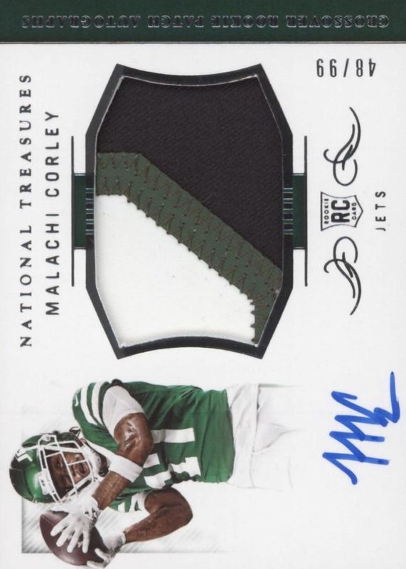 Malachi Corley 2024 National Treasures #CRPA-MCY Crossover Rookie Patch Autographs /99 RAW