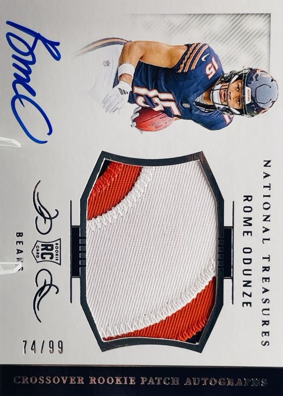 Rome Odunze 2024 National Treasures #CRPA-ROE Crossover Rookie Patch Autographs /99 RAW