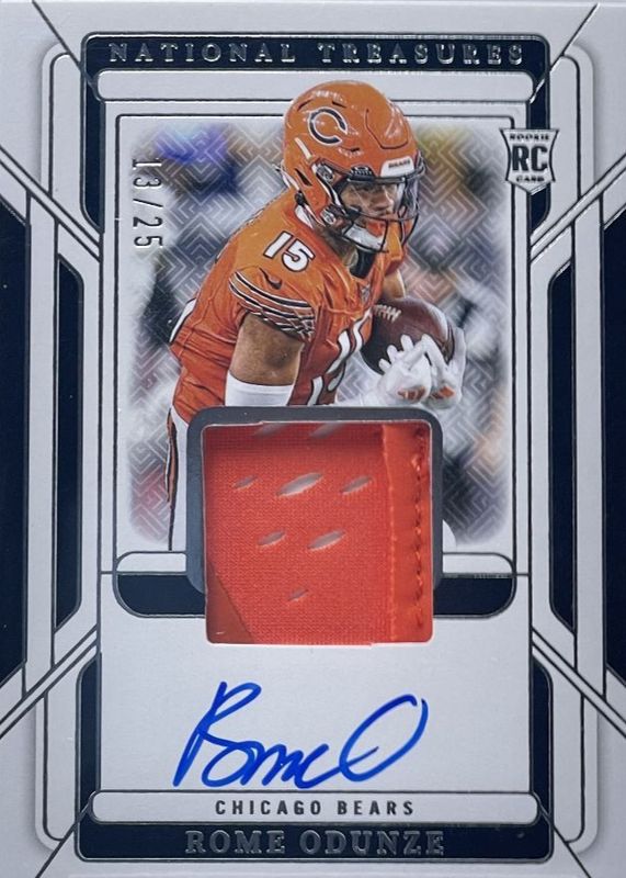Rome Odunze 2024 National Treasures #RGS-RME Rookie Gloves Signatures /25 RAW