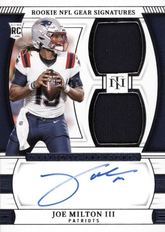 Joe Milton III 2024 National Treasures #RGS-JMN Rookie NFL Gear Signatures /99 RAW