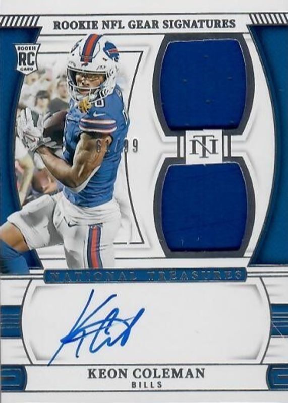 Keon Coleman 2024 National Treasures #RGS-KCN Rookie NFL Gear Signatures /99 RAW