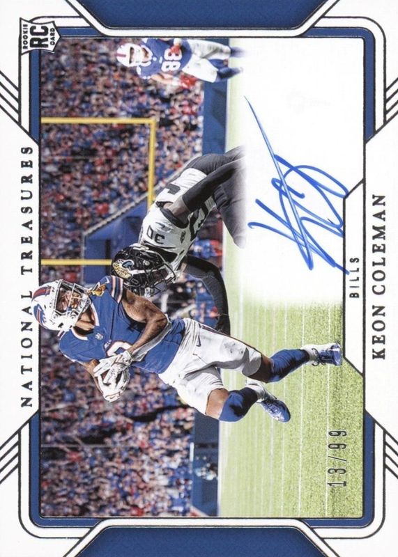 Keon Coleman 2024 National Treasures #RFP-KCN Rookie Signatures Field Pass /99 RAW