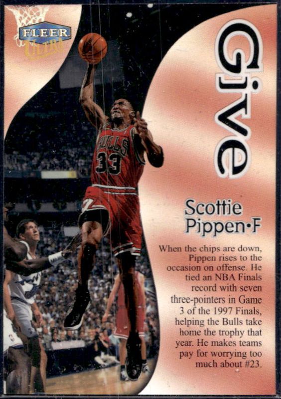 Scottie Pippen 1998 Fleer Ultra #5-GT Give & Take RAW